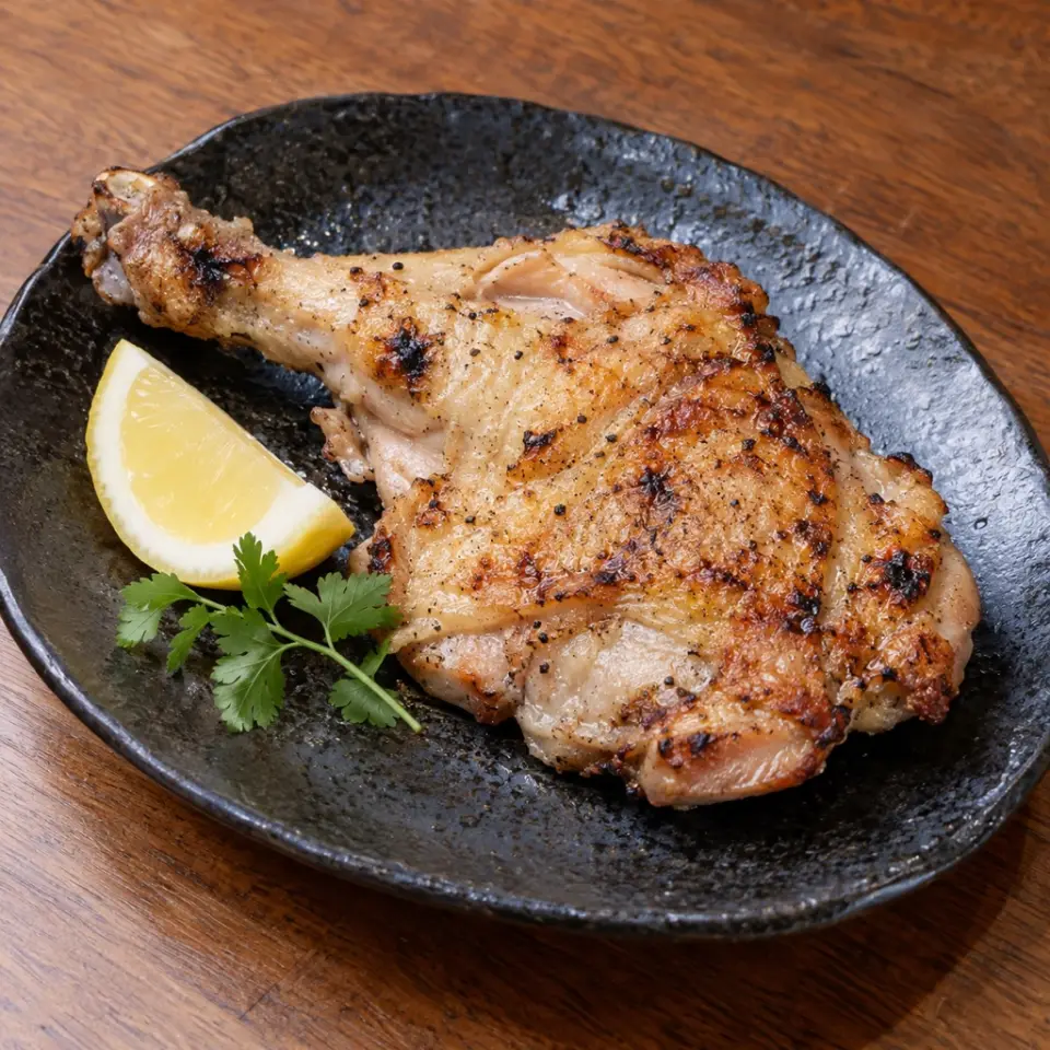 Yanbaru chicken grilled over charcoal