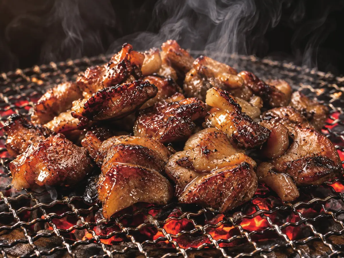 Yanbaru chicken skin grilled over charcoal